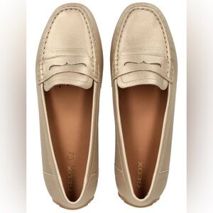 Geox Kosmopolis Gold Leather Moccasins size 36EU